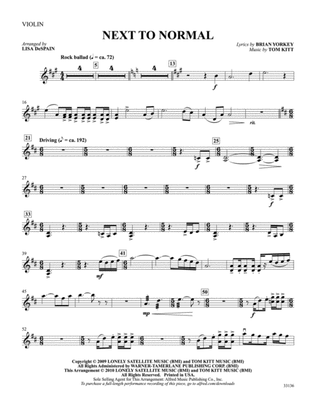 Next to Normal: A Choral Medley: 1st Violin