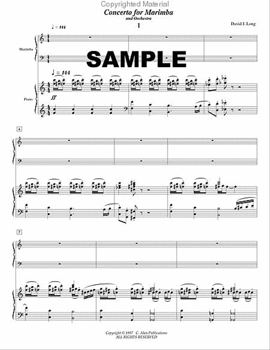 Concerto for Marimba (piano reduction) Percussion Ensemble scores gallery preview page 2