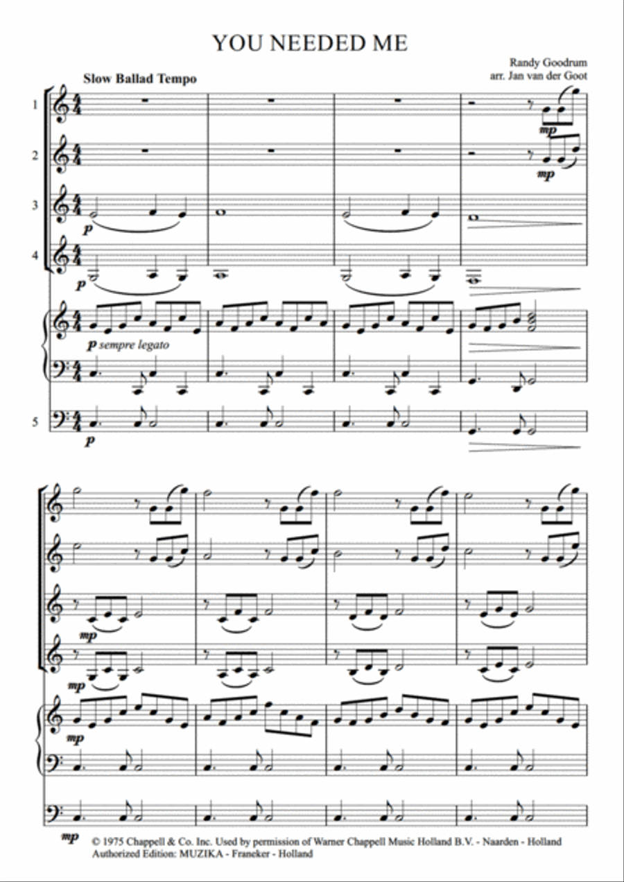 You Needed Me Set of Parts scores gallery preview page 3