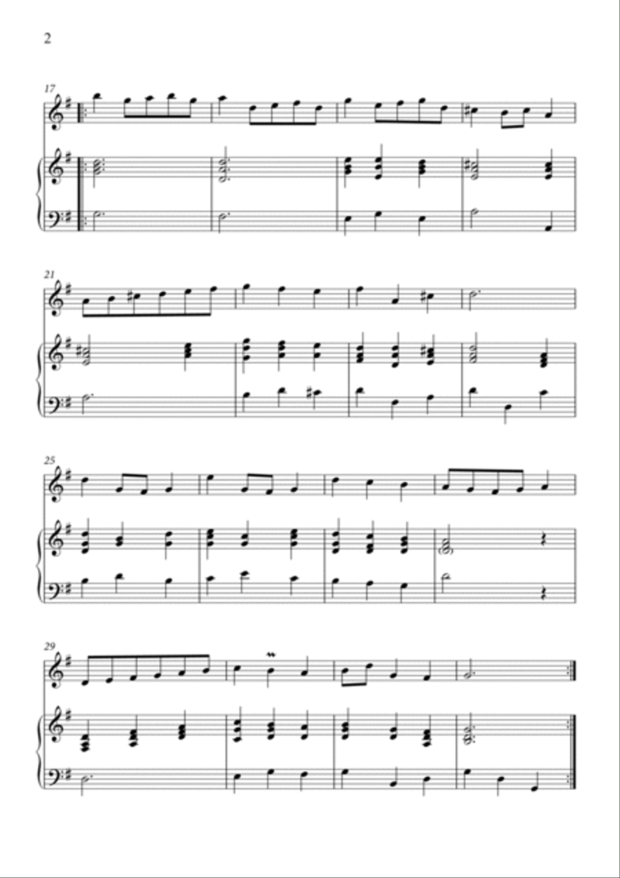 Bach - Minuet in G major and G minor (BWV Anh. 114 - 115) for Flute and Piano Flute Solo scores gallery preview page 2
