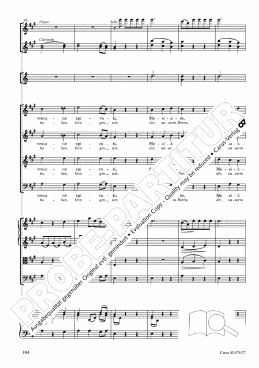 Missa pastoralis bohemica 4-Part scores gallery preview page 117