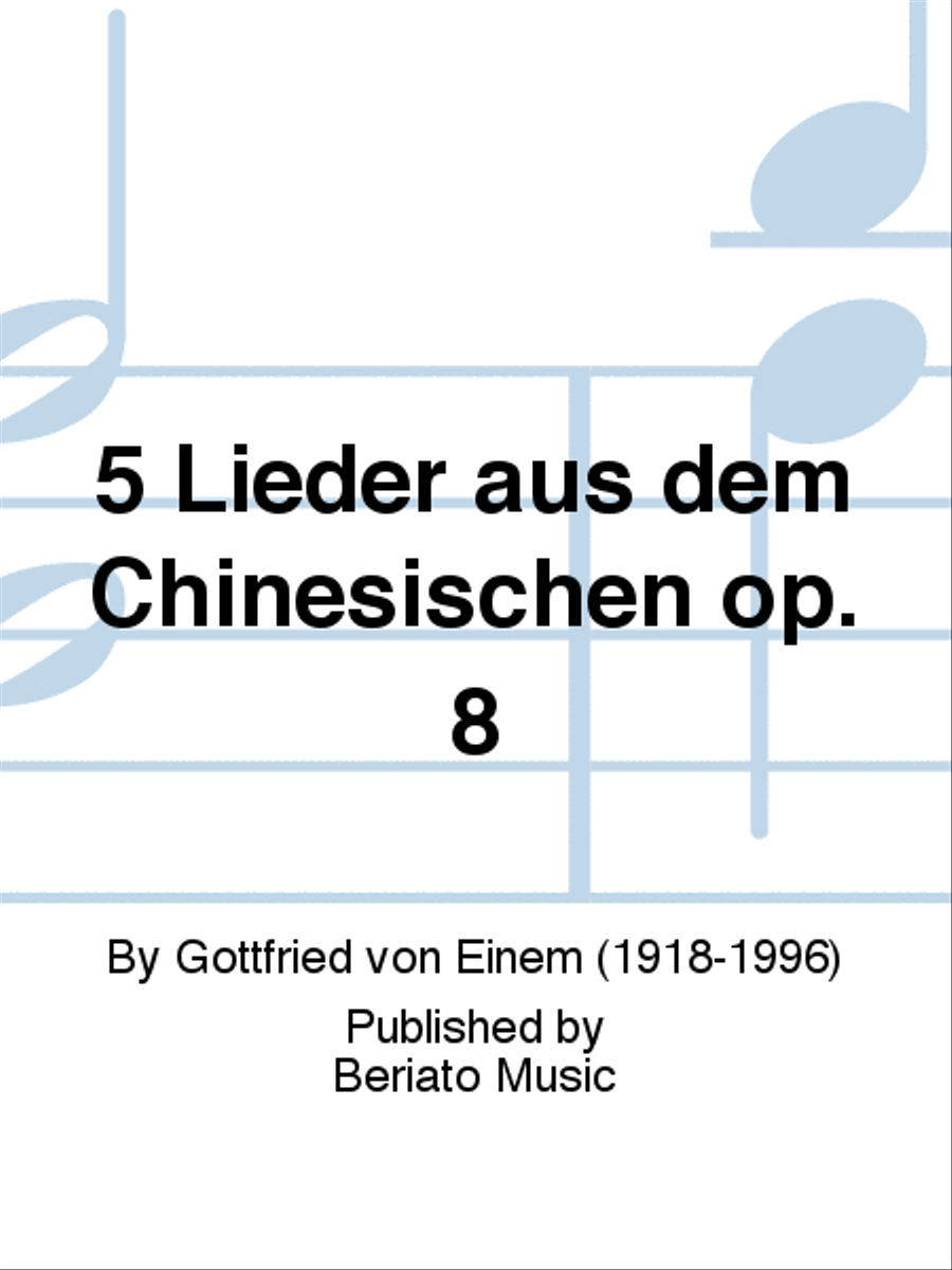 5 Lieder aus dem Chinesischen op. 8 Medium Voice scores gallery preview page 1
