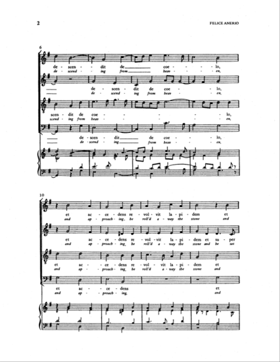 Angelus autem Domini (And the Third Day God's Angel) 4-Part scores gallery preview page 2