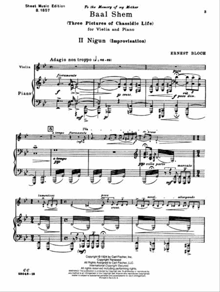 Nigun (Improvisation) No. 2 from 'Baal Shem' Violin Solo scores gallery preview page 2