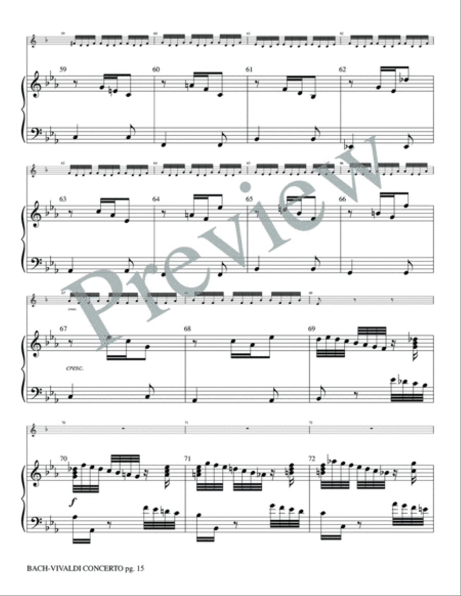 Bach-Vivaldi Concerto BWV 972 and RV230 Small Ensemble scores gallery preview page 16