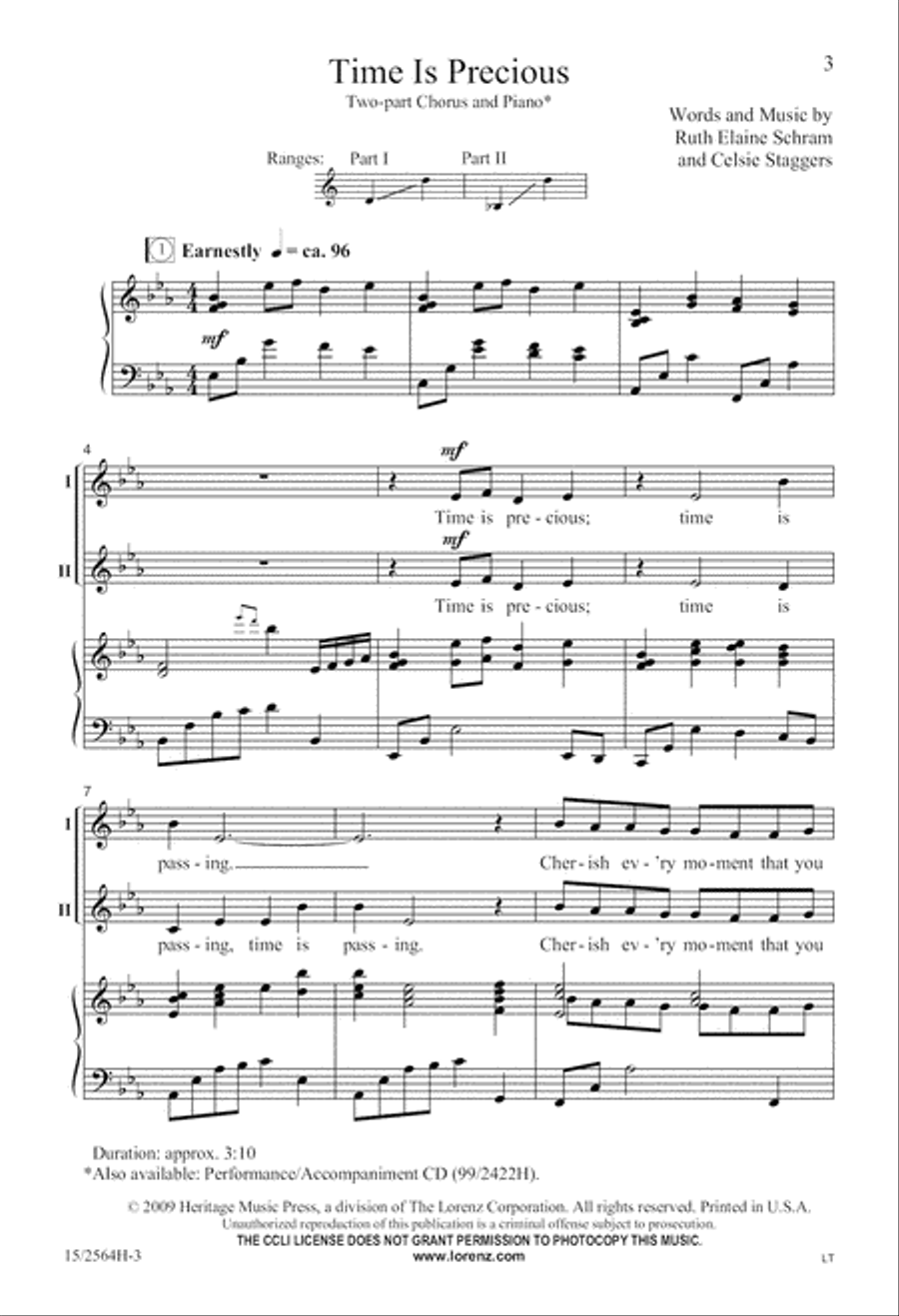 Time Is Precious 2-Part scores gallery preview page 4