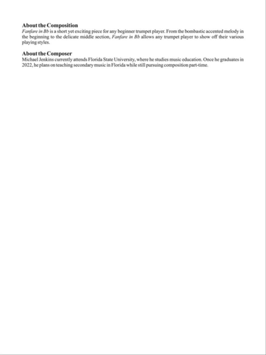 Fanfare in Bb Fanfare in Bb Trumpet Solo scores gallery preview page 2