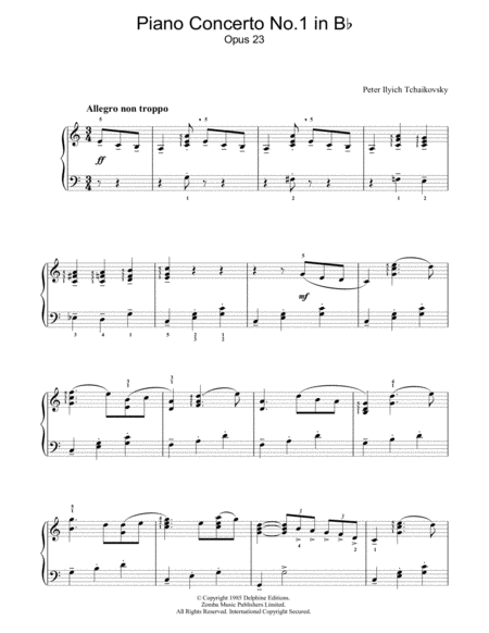 Piano Concerto No 1 in B Flat Minor, Opus 23