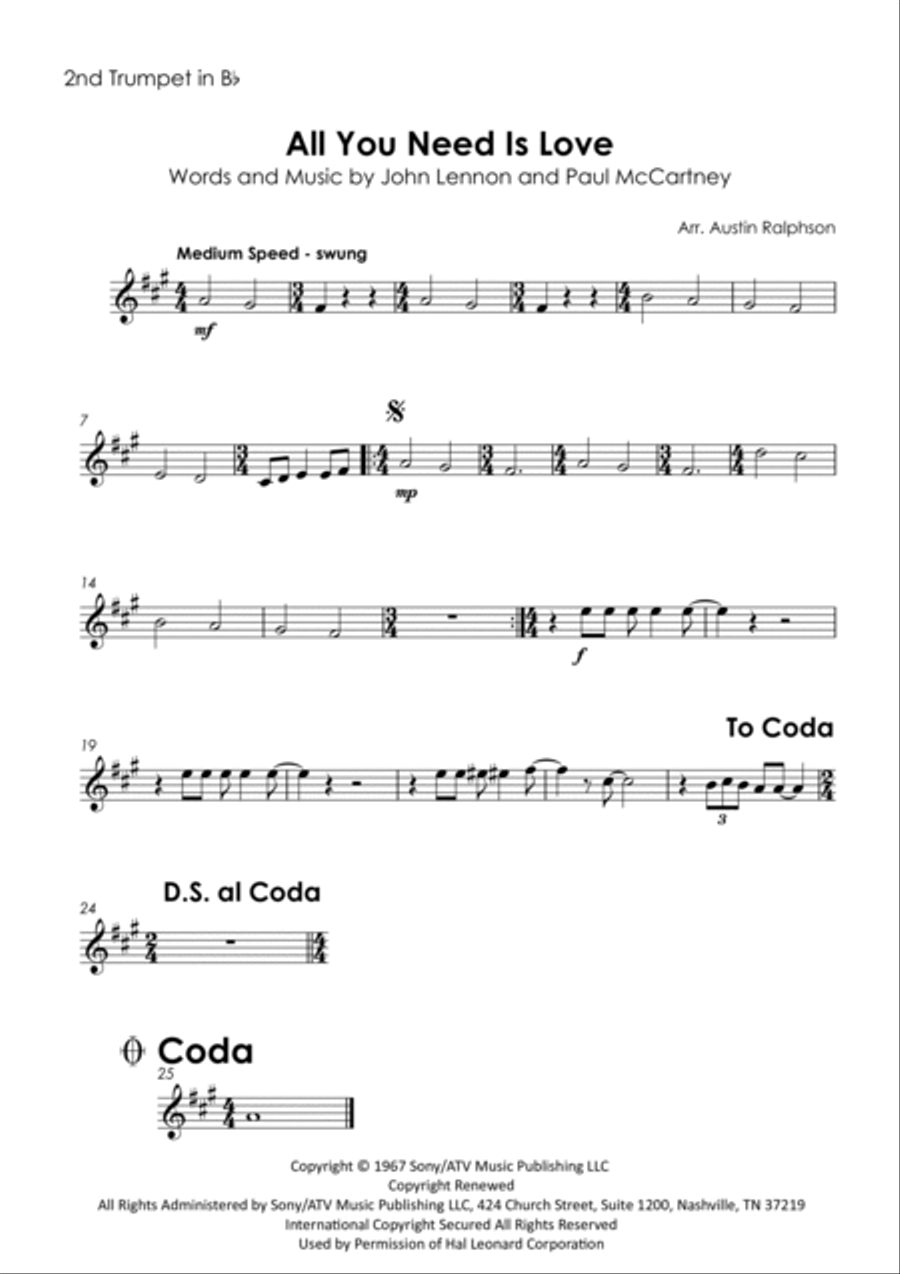 All You Need Is Love Horn scores gallery preview page 4