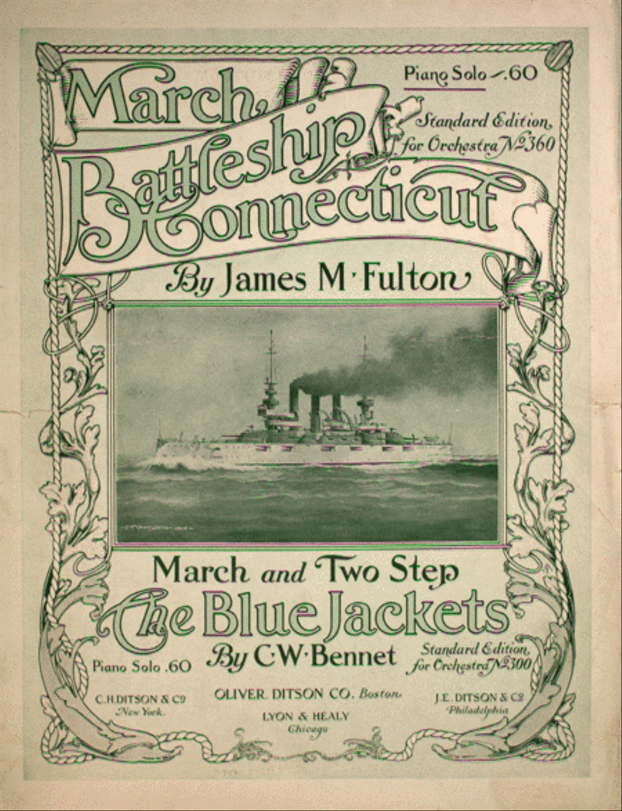 Battleship Connecticut. March and Two-Step Piano Solo scores gallery preview page 1