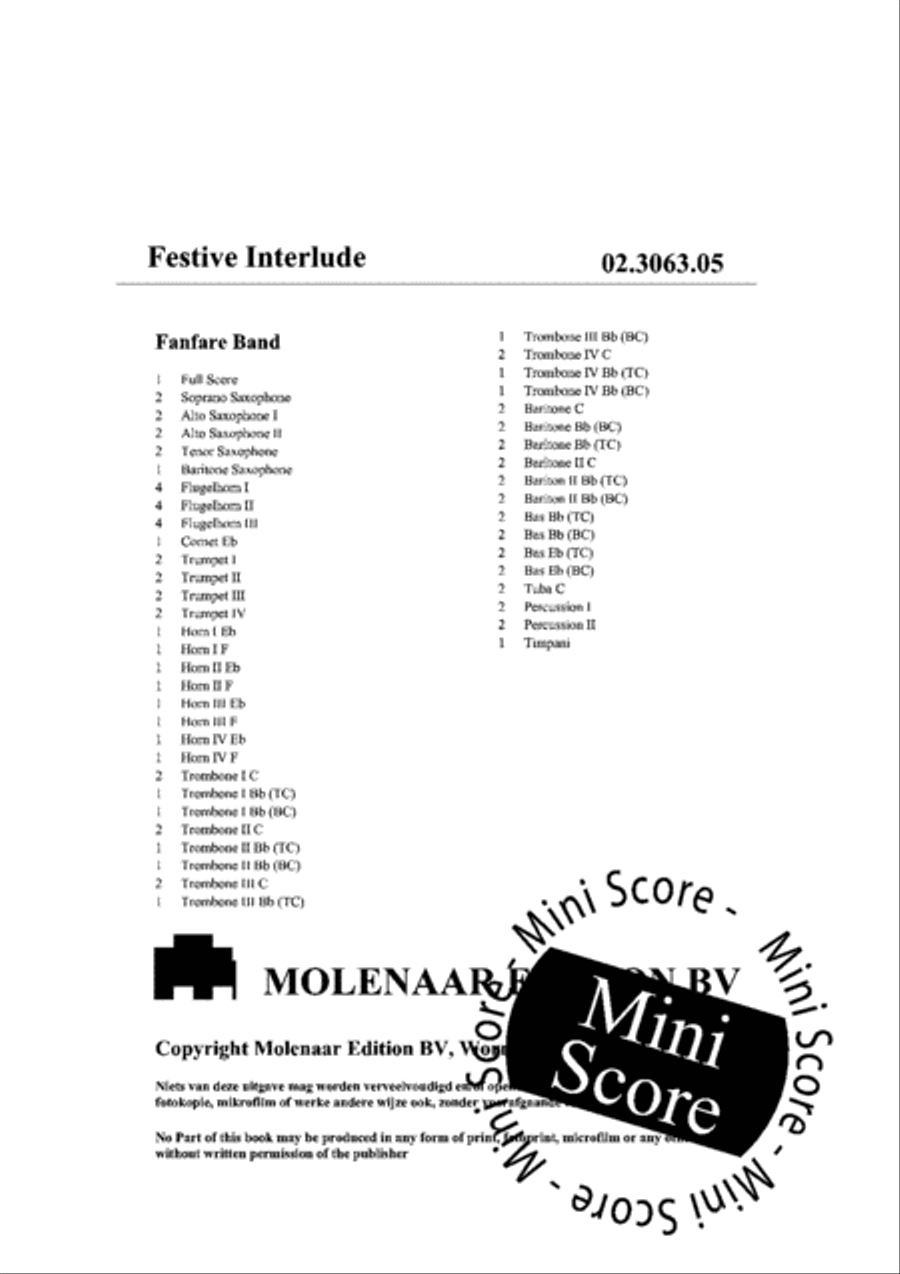 Festive Interlude Festive Interlude Fanfare Band scores gallery preview page 4