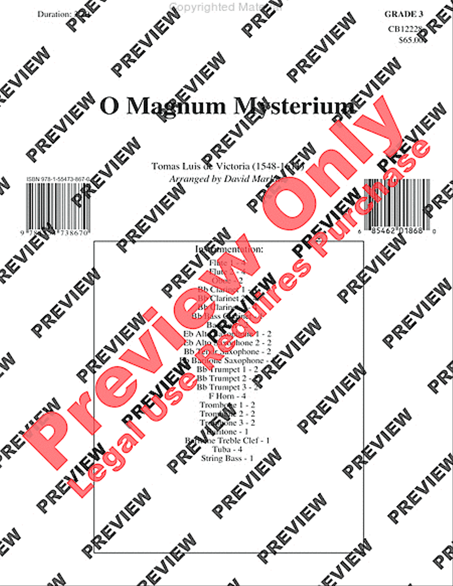 O Magnum Mysterium Concert Band scores gallery preview page 2