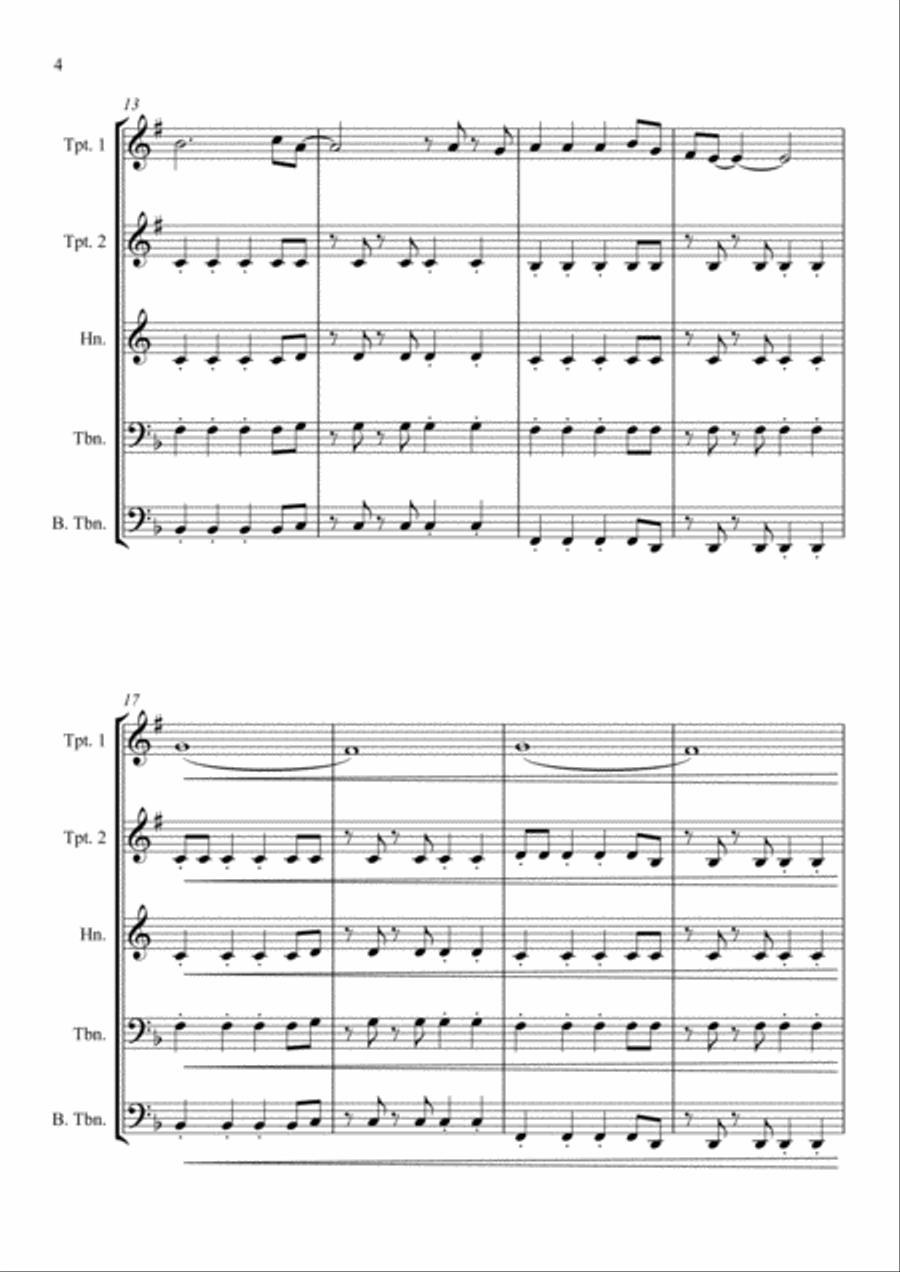 Viva La Vida Viva La Vida Brass Quartet scores gallery preview page 4