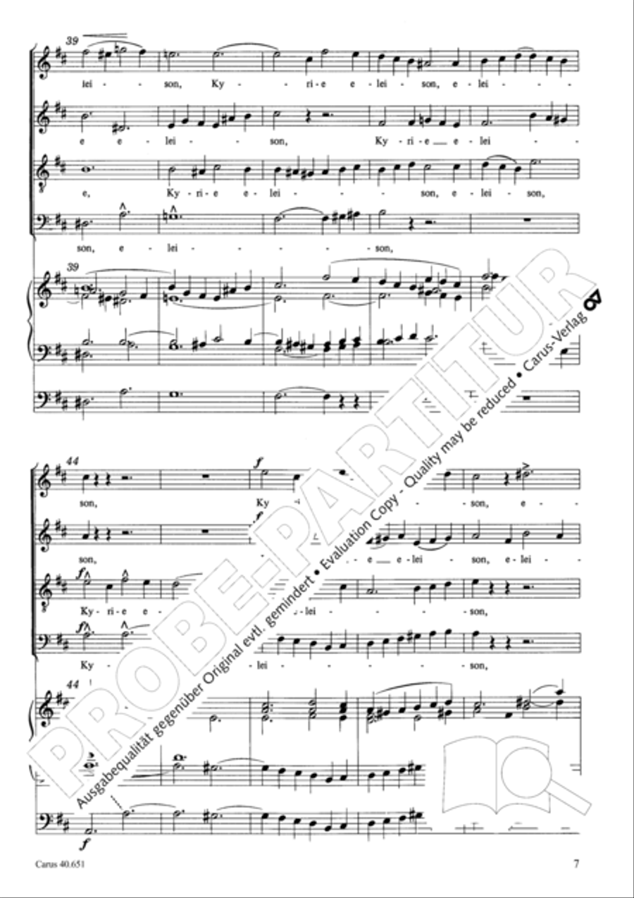 Mass in D Major (Missa in D) 4-Part scores gallery preview page 16
