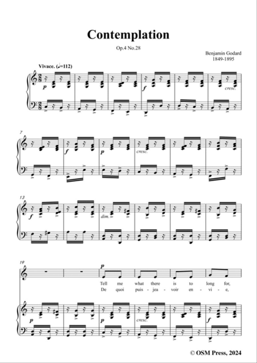 B. Godard-Contemplation,Op.4 No.28,in C Major Voice scores gallery preview page 3