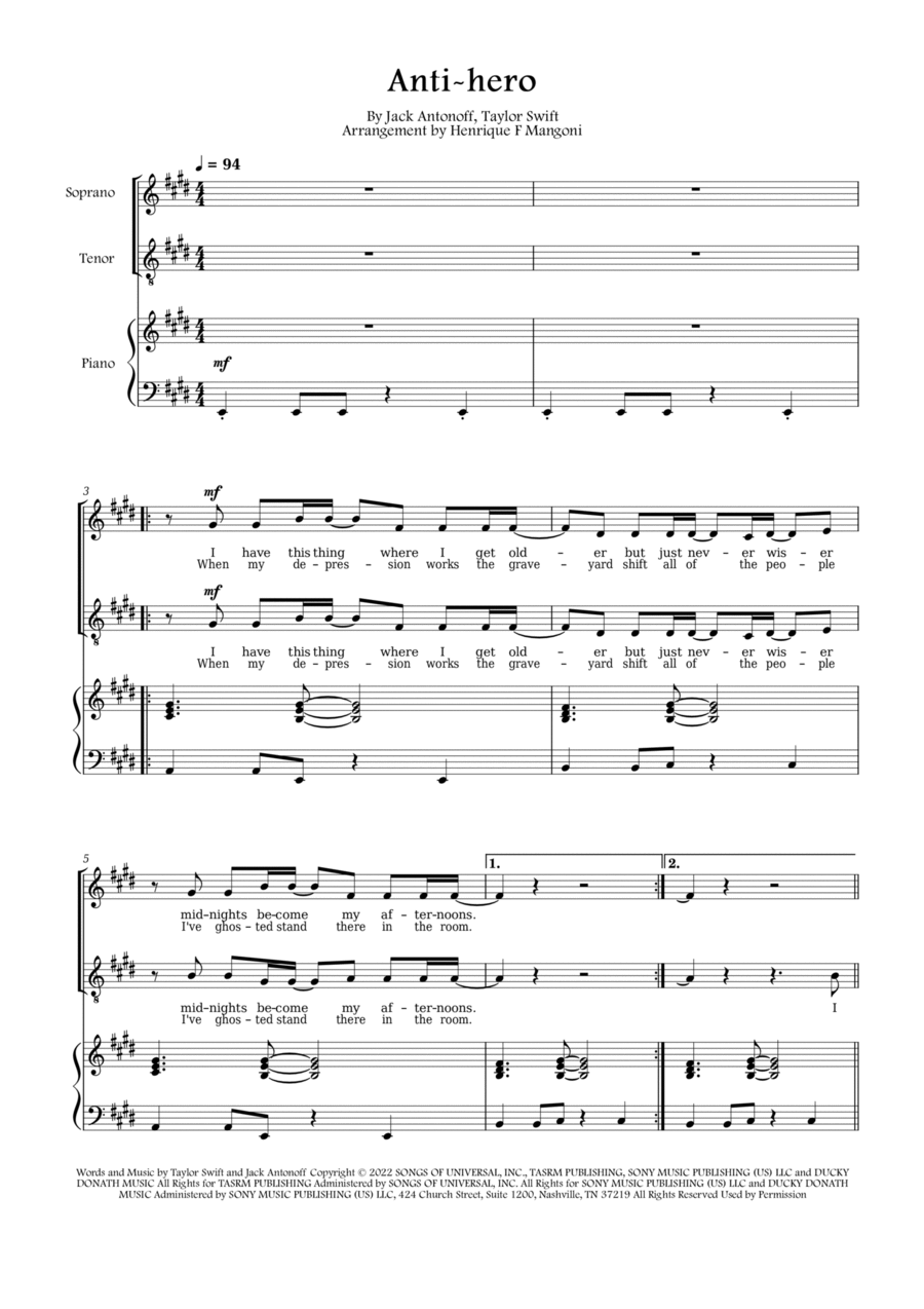 Anti-hero 2-Part scores gallery preview page 1