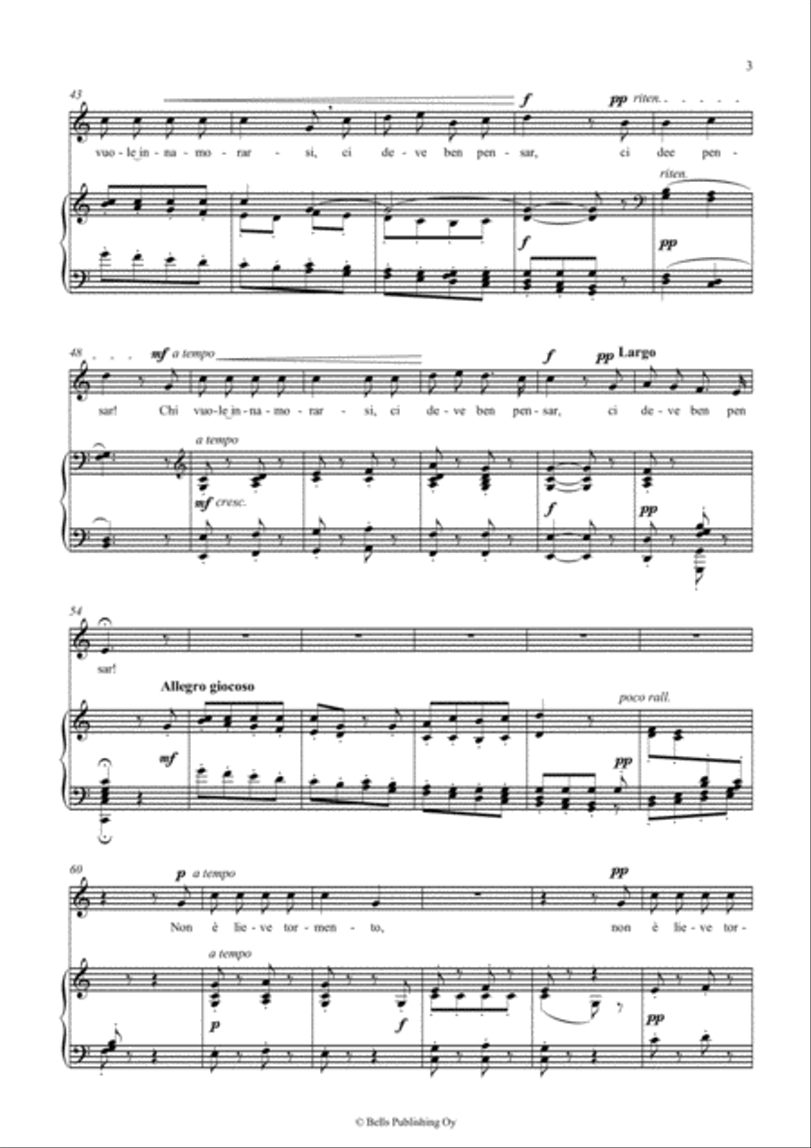 Chi vuole innamorarsi (2) (C Major) Voice Solo scores gallery preview page 3
