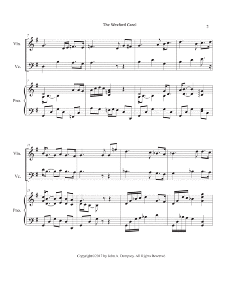The Wexford Carol (Piano Trio): Violin, Cello and Piano image number null