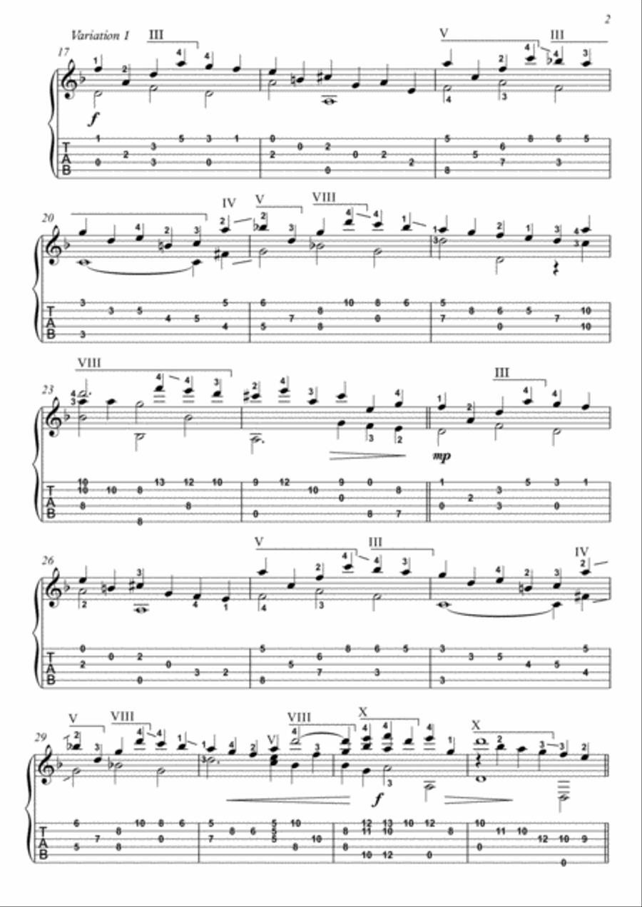 Sarabande by Handel guitar solo Acoustic Guitar scores gallery preview page 2
