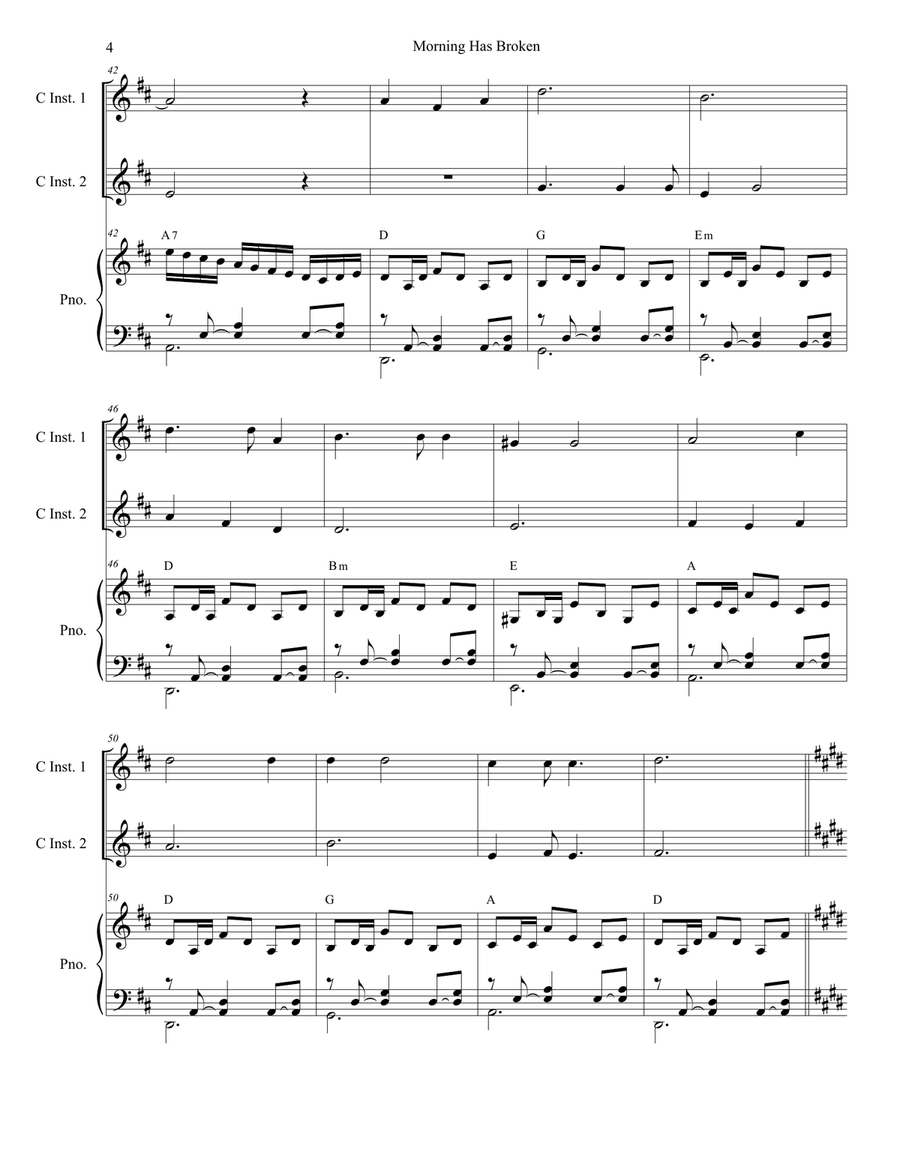 Morning Has Broken Flute scores gallery preview page 4