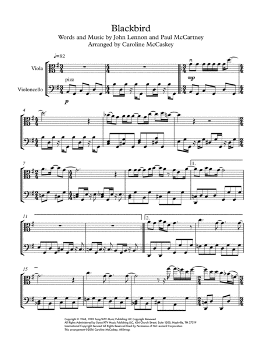 Blackbird Blackbird String Duet scores gallery preview page 2