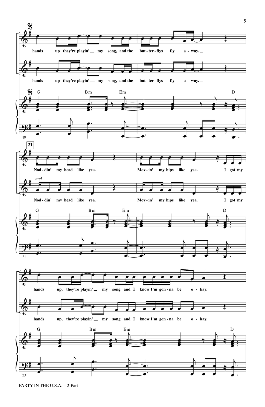 Party In The USA (arr. Roger Emerson) 2-Part scores gallery preview page 4