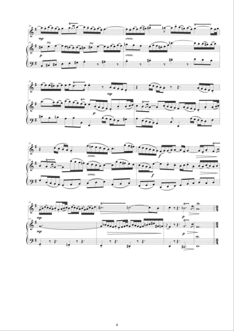 Bach - 3 Sonatas for Flute and Harpsichord or Piano Flute Solo scores gallery preview page 4