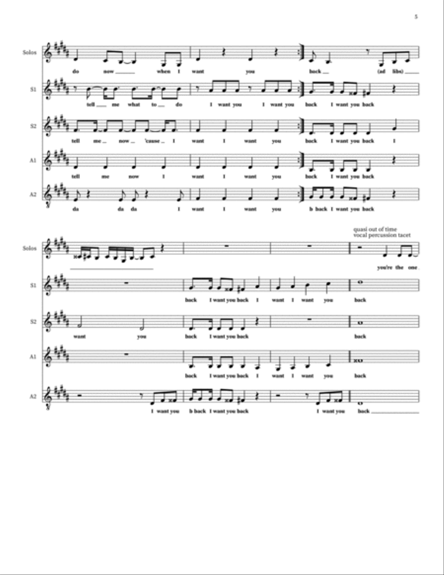 I Want You Back 4-Part scores gallery preview page 5