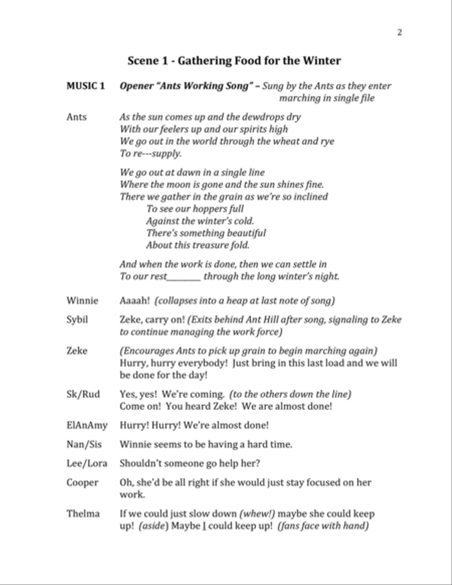 The Ants and the Grasshopper - Expanded Director's Script Small Ensemble scores gallery preview page 3