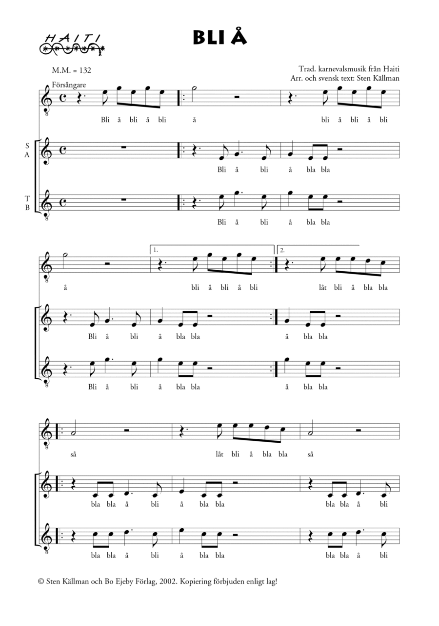 Bli å Bli å 4-Part scores gallery preview page 1