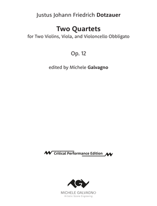 Two Quartets for 2 violins, viola, and violoncello obbligato - Op. 12
