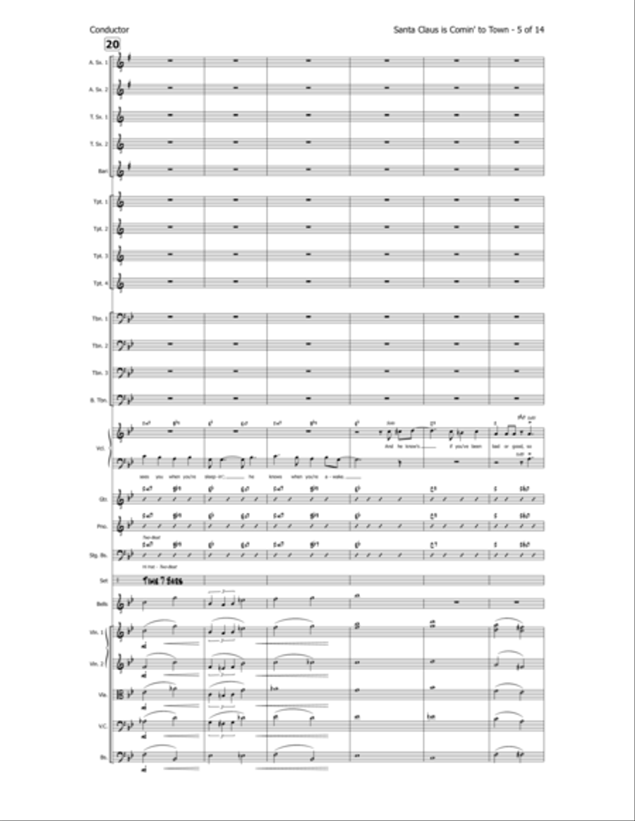 Santa Claus Is Comin' To Town Jazz Ensemble scores gallery preview page 6