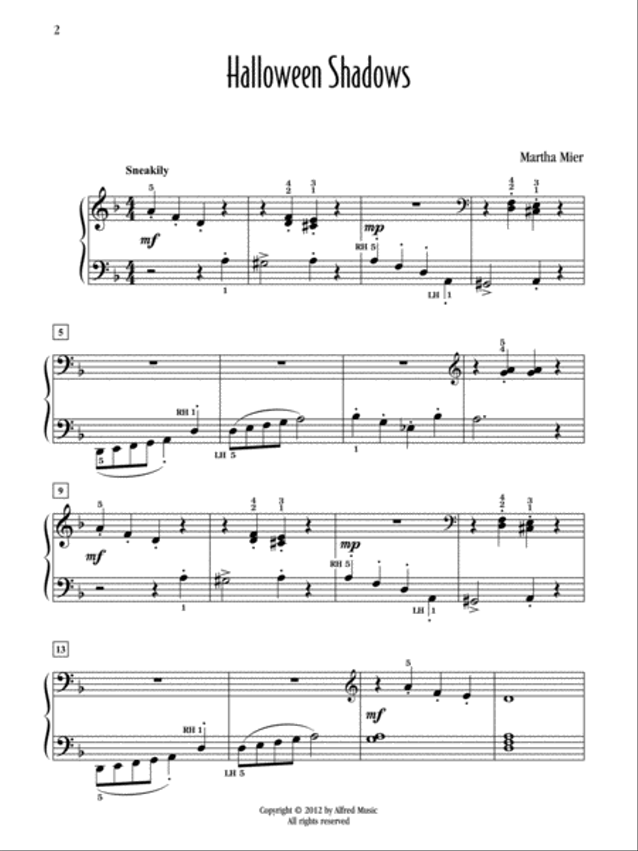 Halloween Shadows Easy Piano scores gallery preview page 2