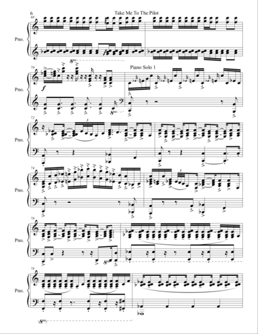 Take Me To The Pilot Piano Solo scores gallery preview page 6
