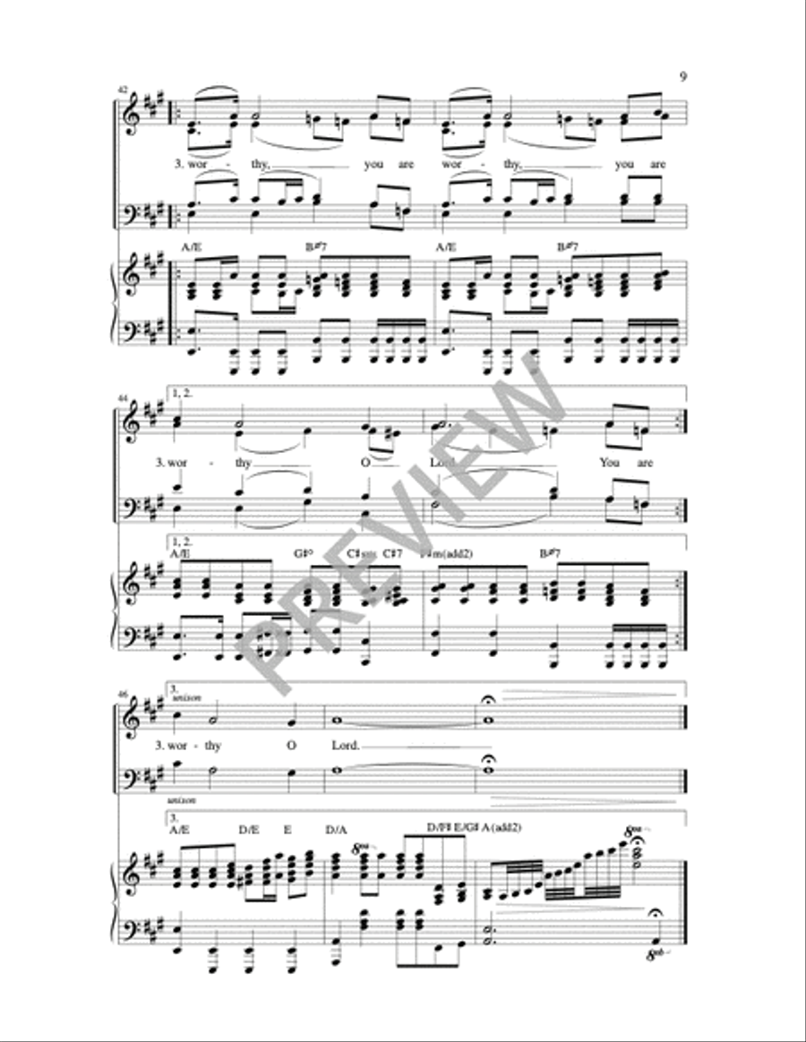 You Are Worthy 4-Part scores gallery preview page 4