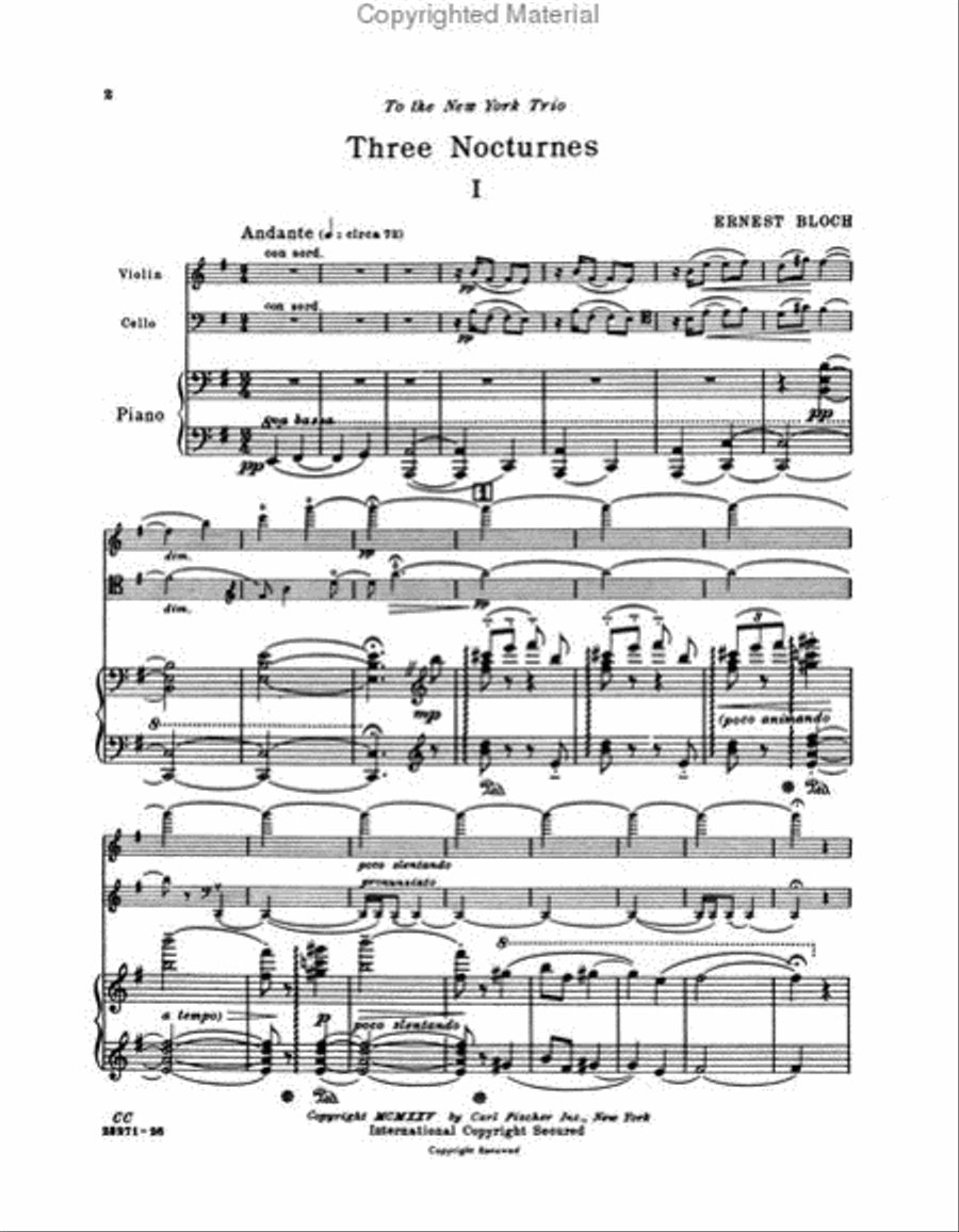 Three Nocturnes Piano Trio scores gallery preview page 2