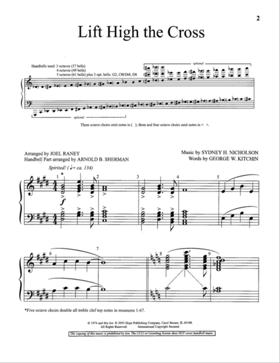 Lift High the Cross 5-Octaves scores gallery preview page 2