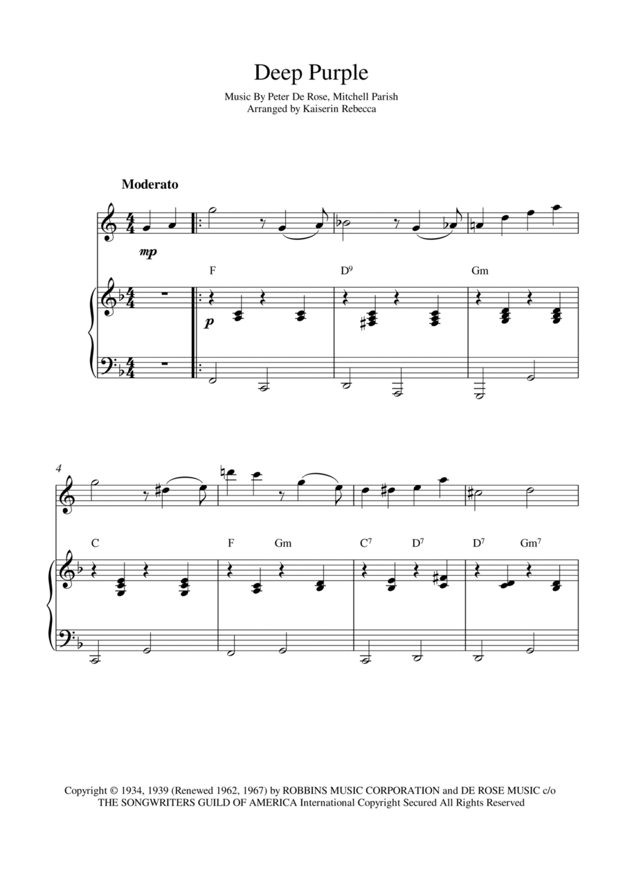 Deep Purple English Horn scores gallery preview page 1