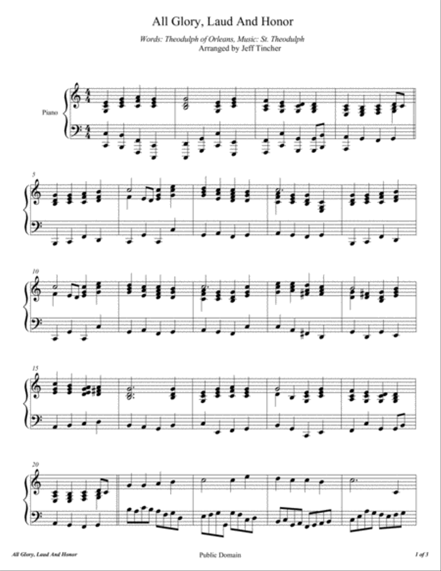 All Glory Laud and Honor Piano Solo scores gallery preview page 2