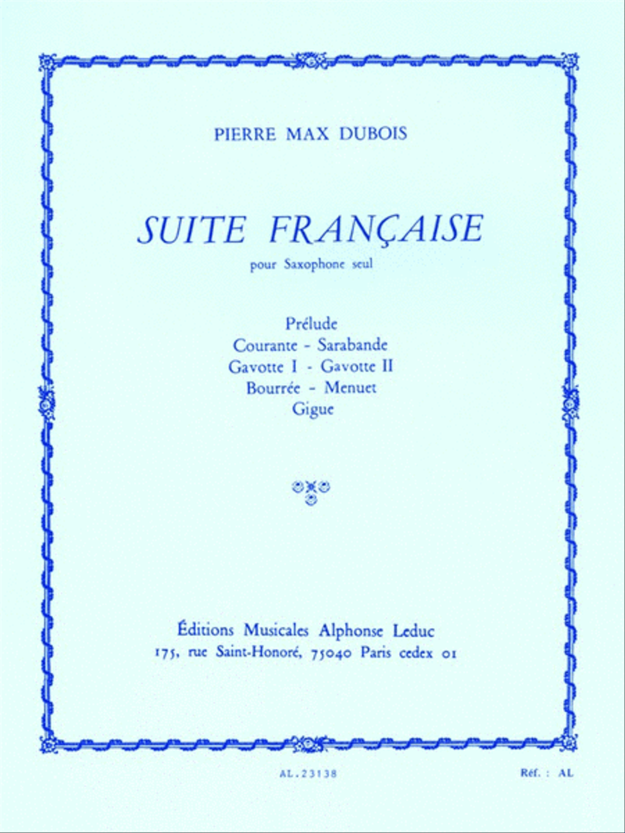 Suite Francaise Suite Francaise Alto Saxophone scores gallery preview page 1