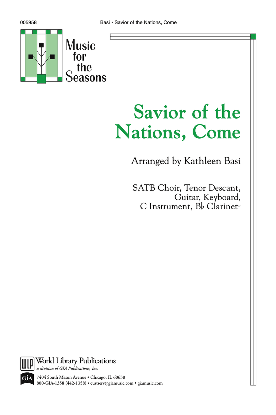 Savior of the Nations, Come