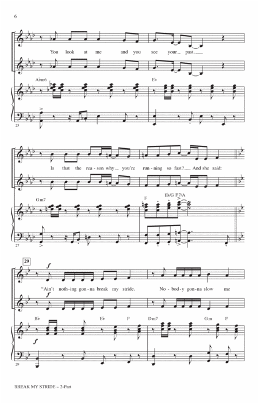 Break My Stride (arr. Mark Brymer) 2-Part scores gallery preview page 5