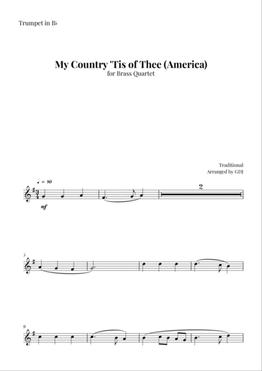 My Country 'Tis of Thee (America) Saxophone Quartet scores gallery preview page 5