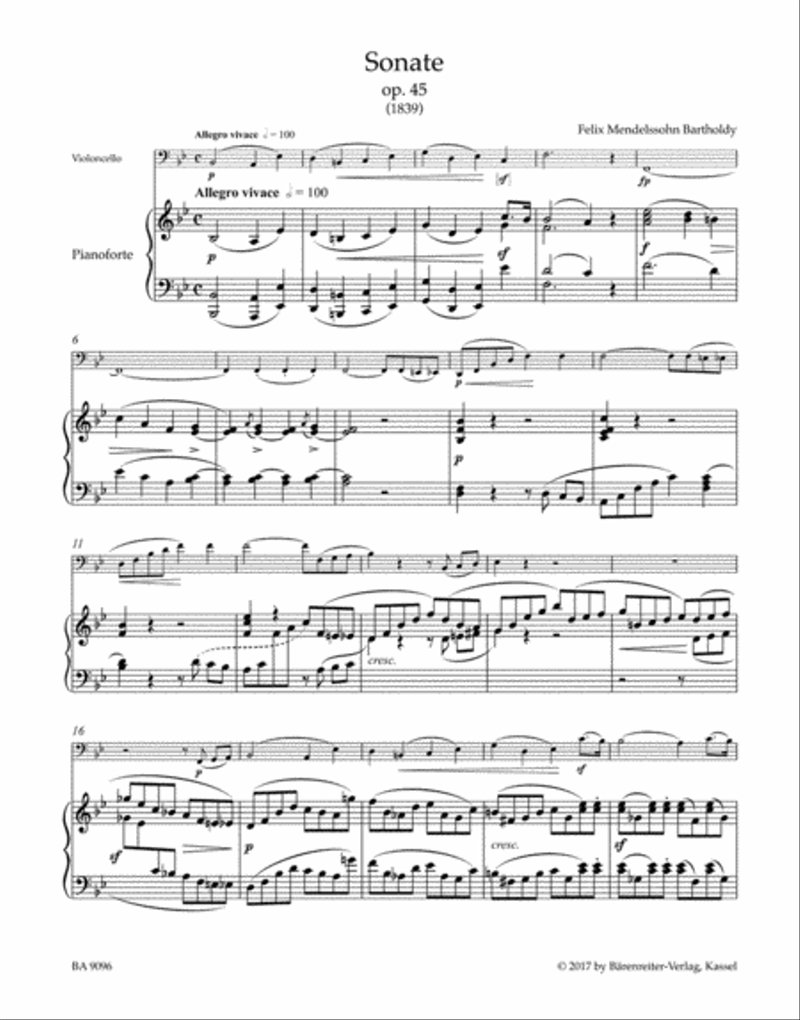 Complete Works for Violoncello and Pianoforte Piano Accompaniment scores gallery preview page 2