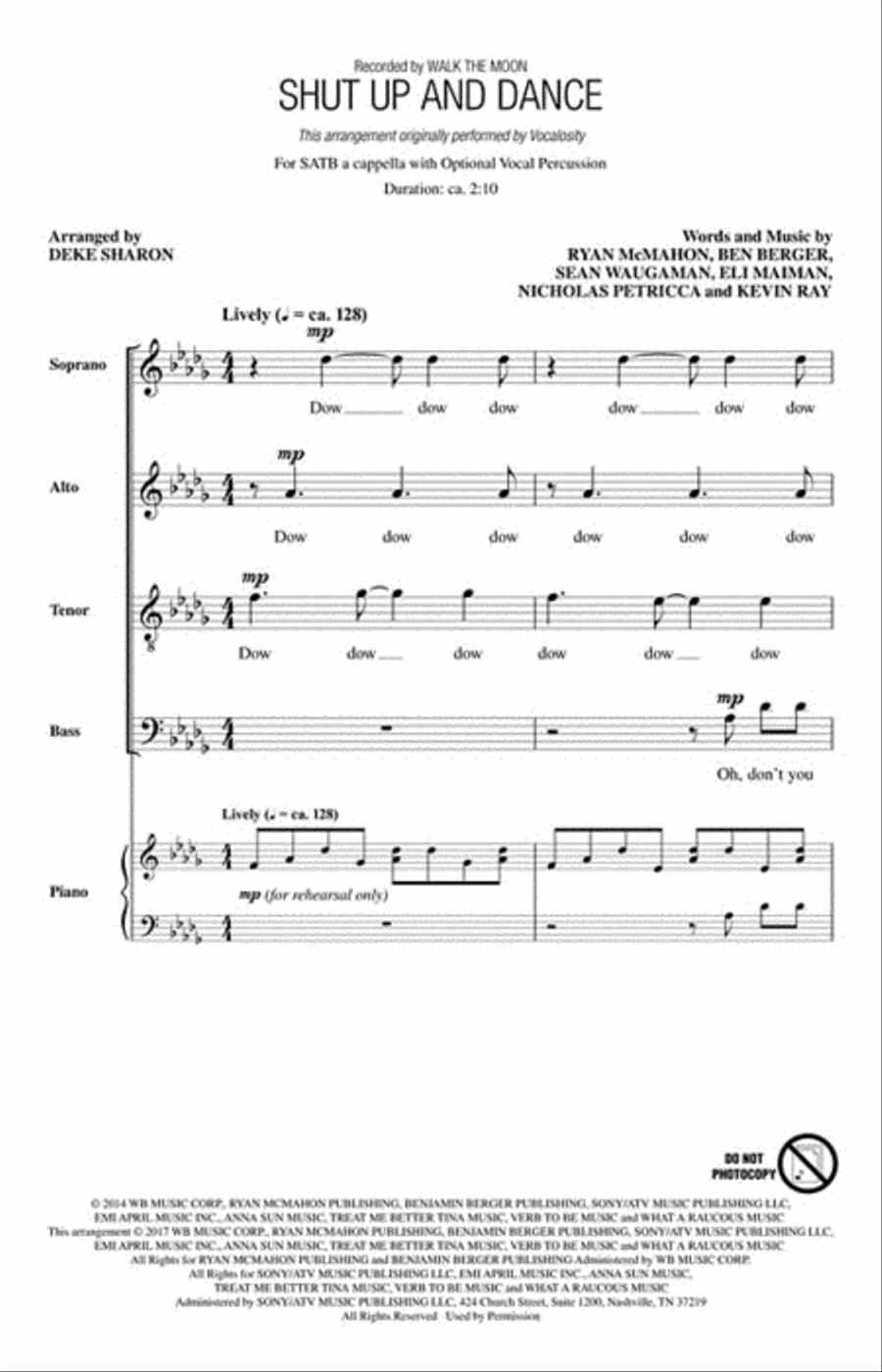 Shut Up and Dance Shut Up and Dance 4-Part scores gallery preview page 2