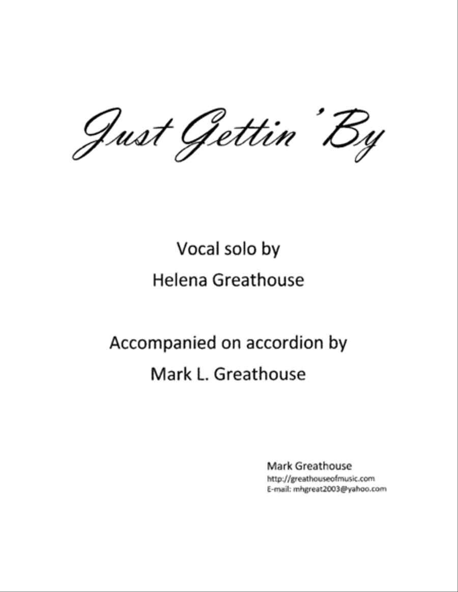 Just Gettin' By -- Voice and Accordion Small Ensemble scores gallery preview page 1