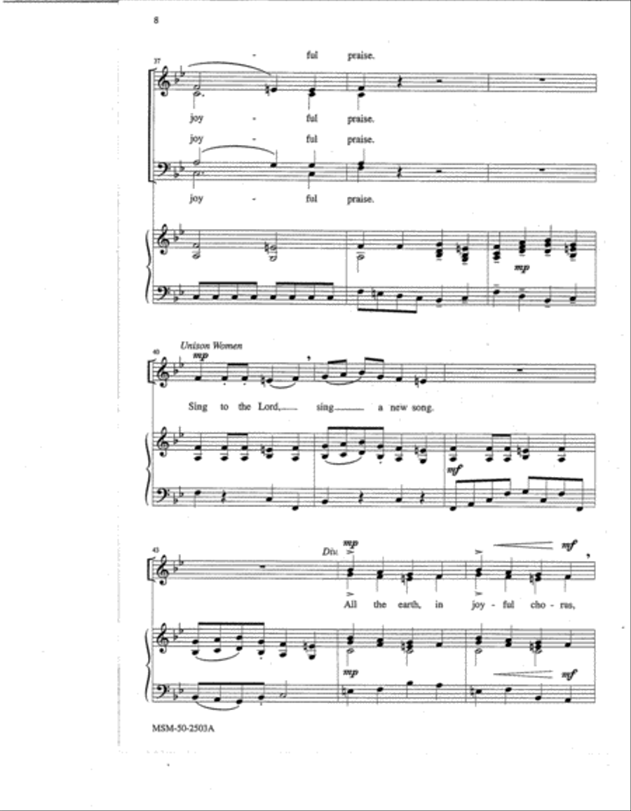 Sing to the Lord a New Song (Choral Score) image number null