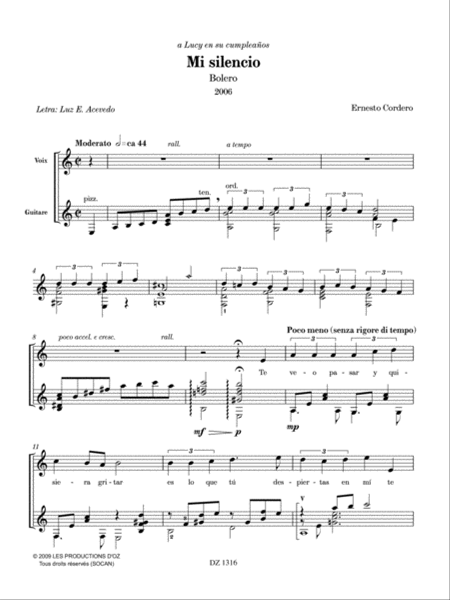 Mi silencio / Yo que no siento ya Classical Guitar scores gallery preview page 3