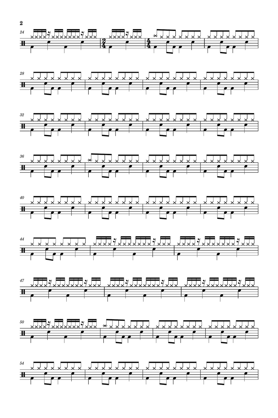 All Through The Night Drum Set scores gallery preview page 2