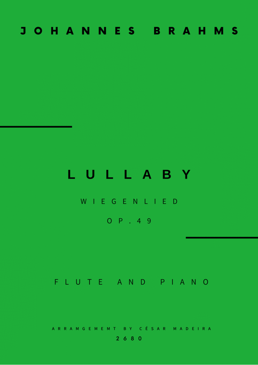Brahms' Lullaby - Flute and Piano (Full Score and Parts) image number null